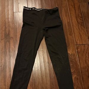 Chrome Hearts Replica Black Leggings Size S defect hole Logo Horseshoe Cross